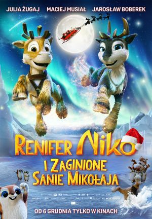 Renifer Niko i zaginione sanie Mikołaja 2D dubbing plakat